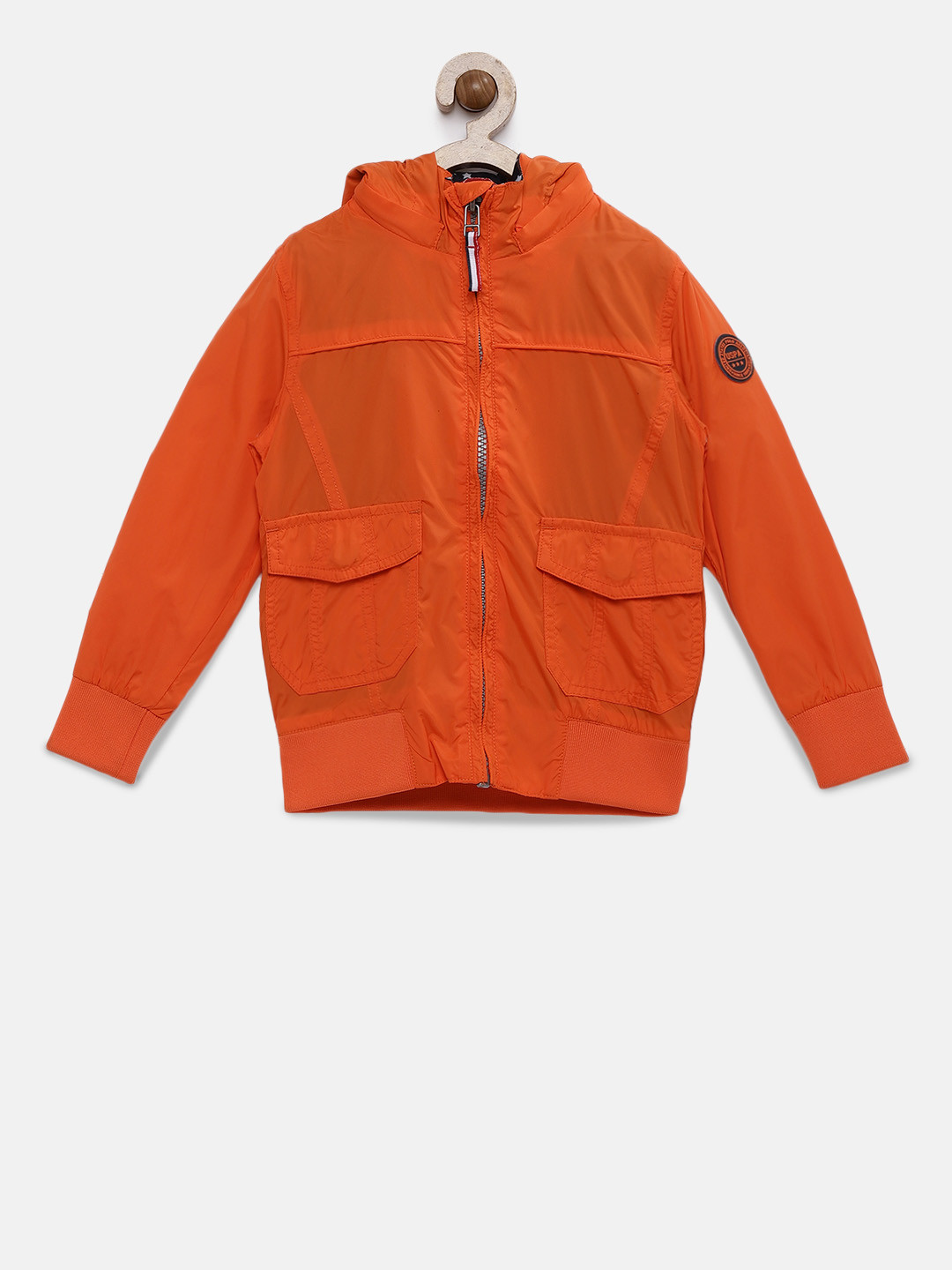

U.S. Polo Assn. Boys Orange Solid Windcheater Bomber