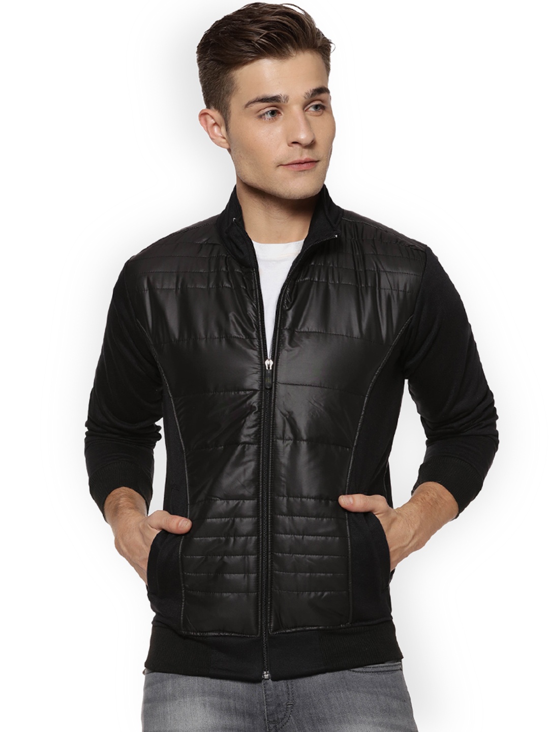 

Campus Sutra Men Black Solid Bomber