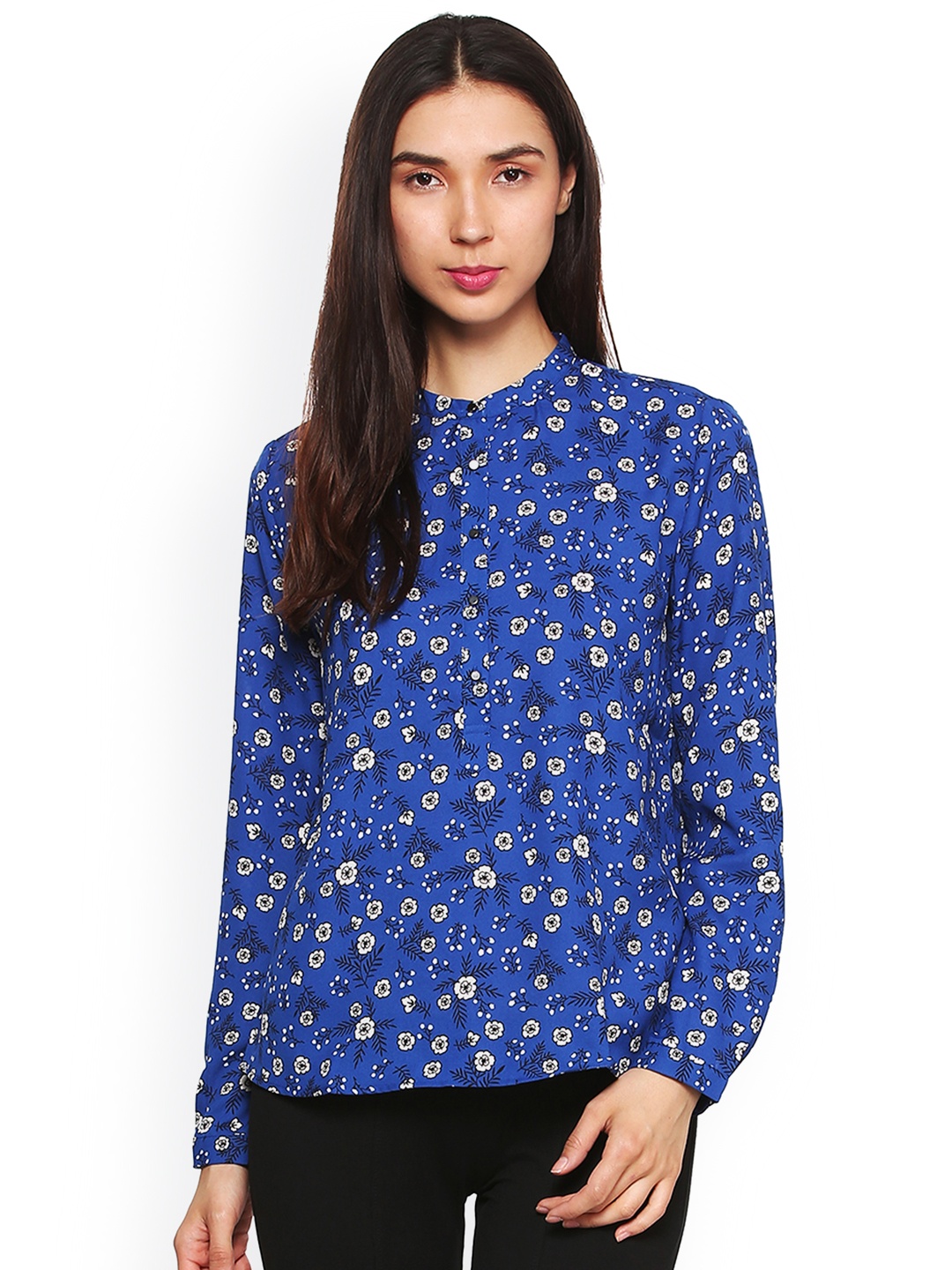 

Van Heusen Woman Women Blue Floral Print Top