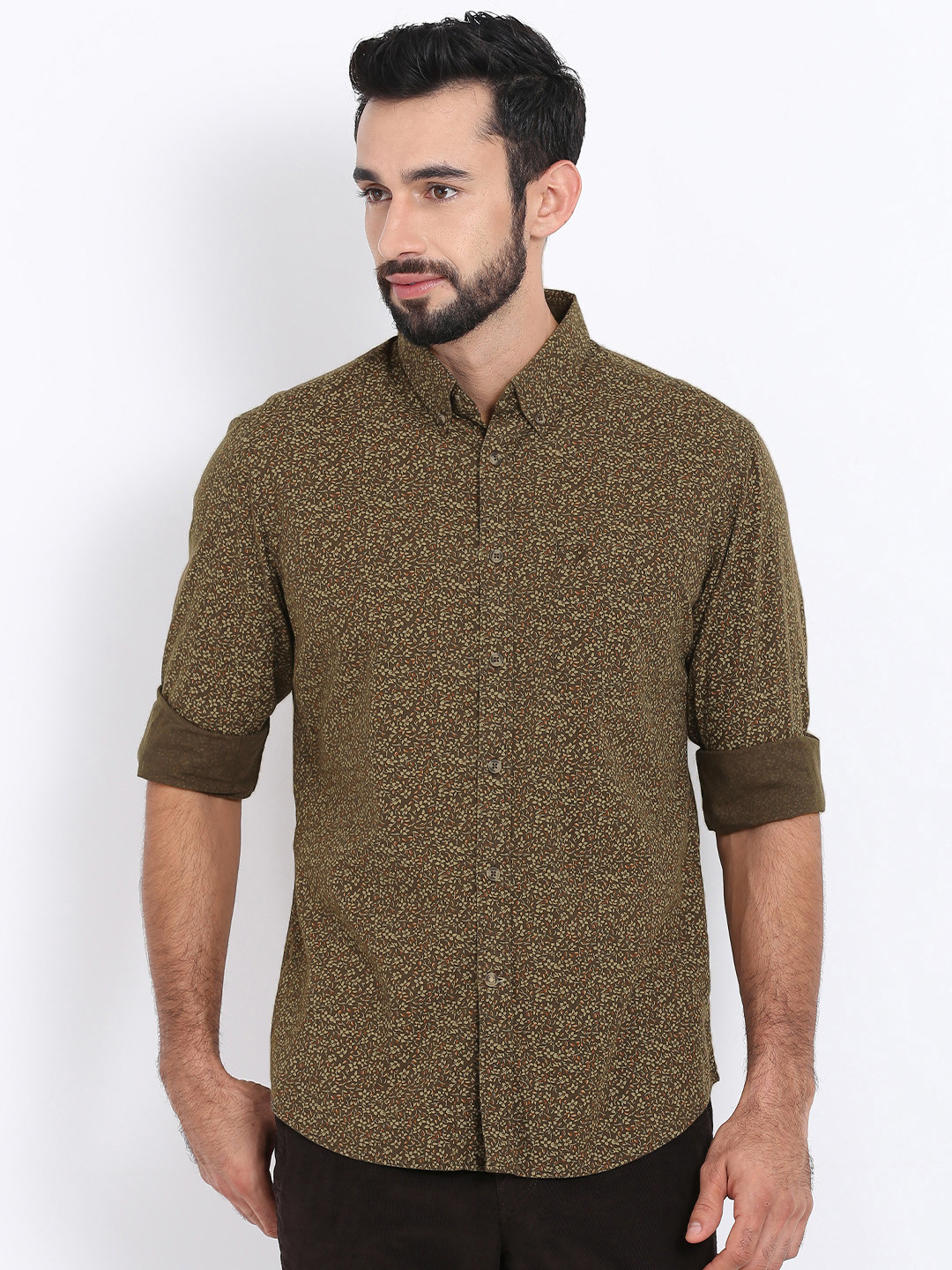 

Indian Terrain Men Brown Regular Fit Printed Casual Shirt