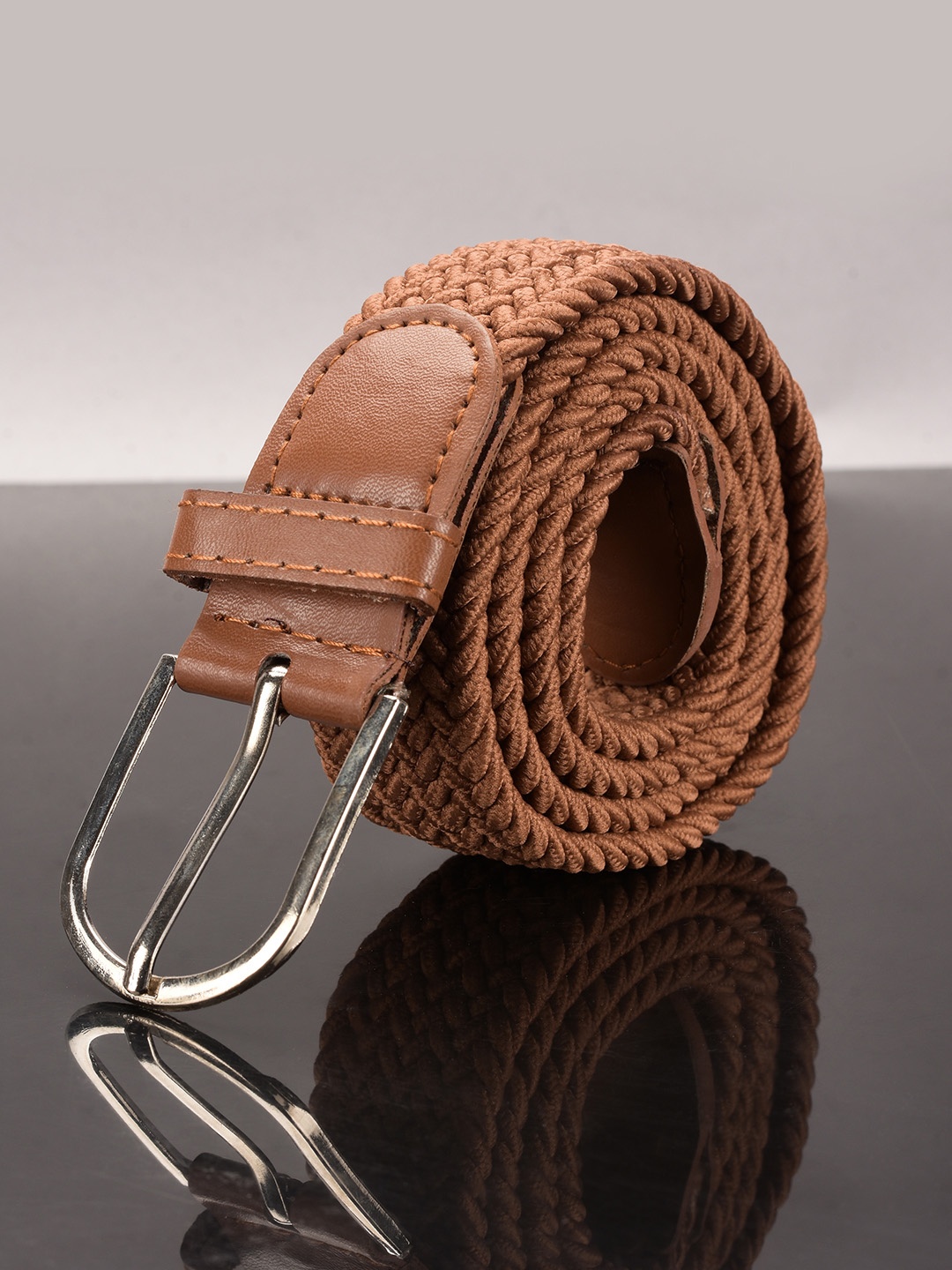 

BuckleUp Unisex Tan Woven Design Belt