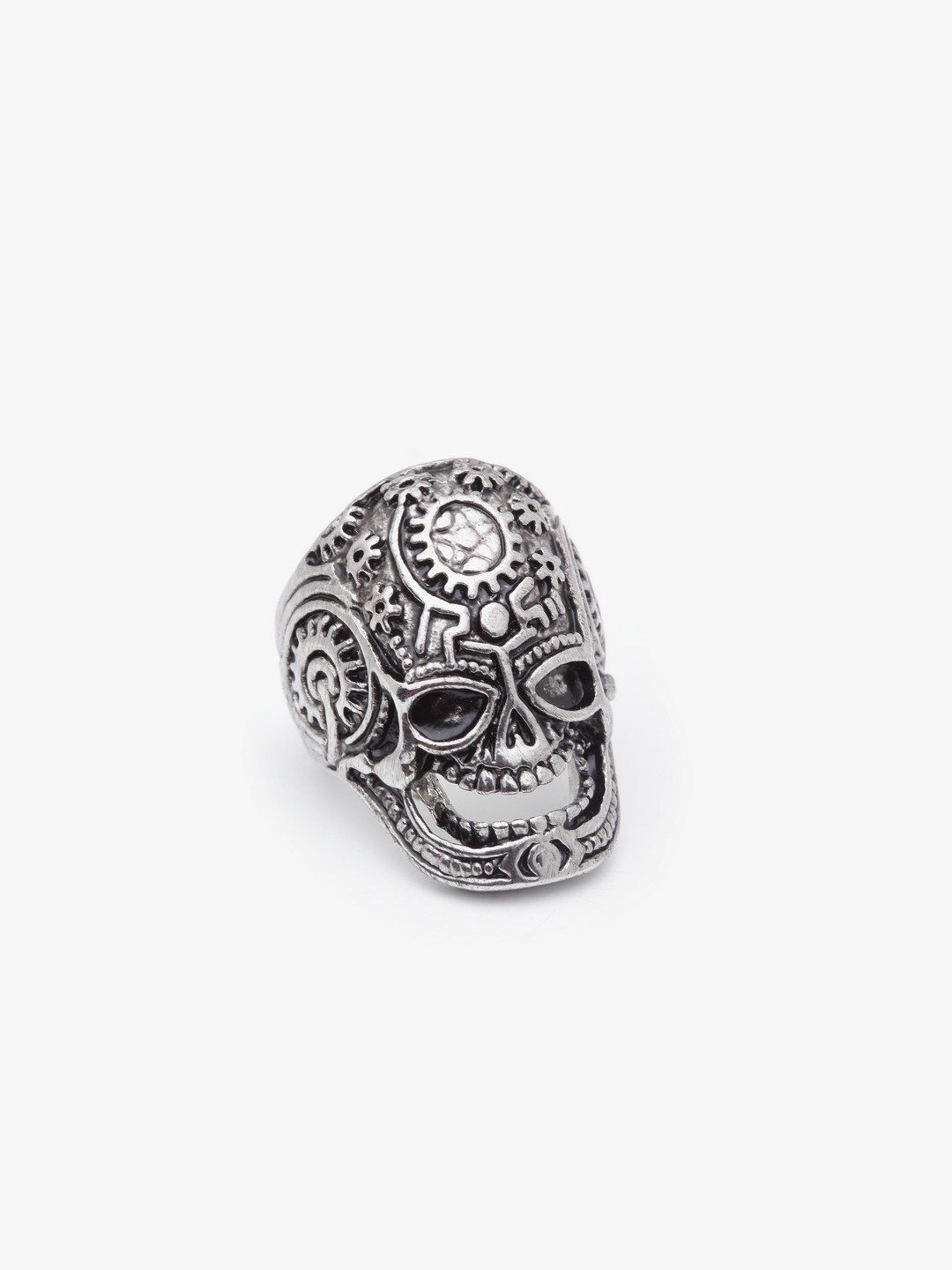 

JEWEL JUNCTION Men Silver-Toned Textured Stainless Steel Ring