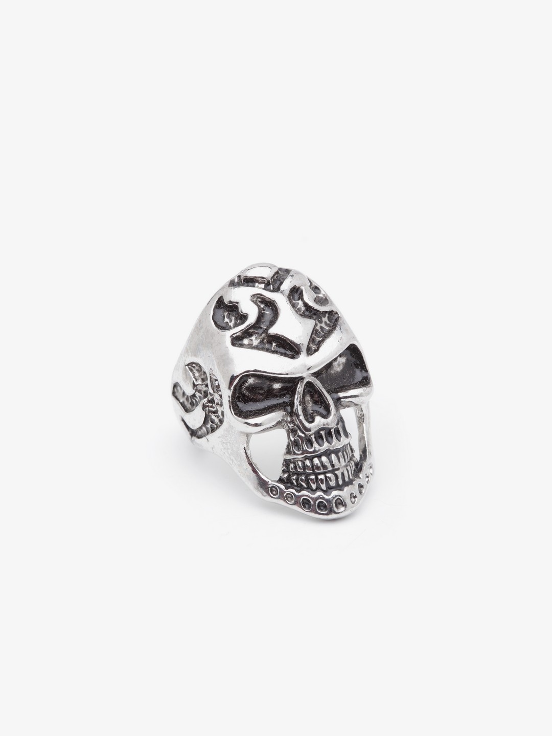 

JEWEL JUNCTION Men Silver-Toned Skull-Shaped Ring