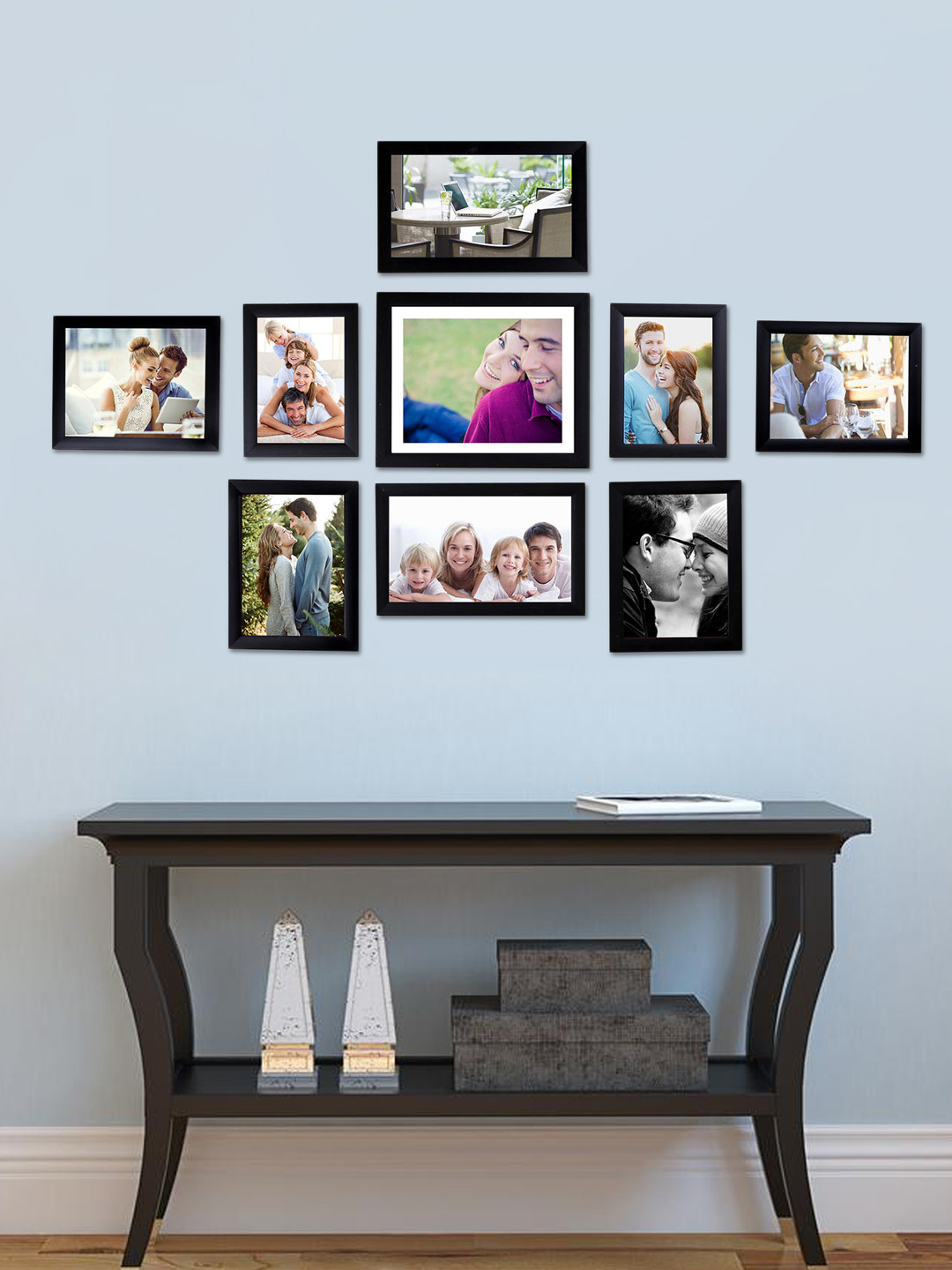 

Art Street Black Solid Set of 9 Wall Photo Frames