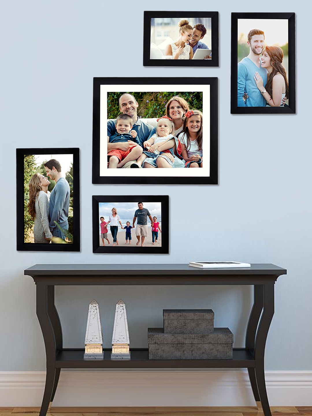 

Art Street Set of 5 Wall Photo Frames, Black