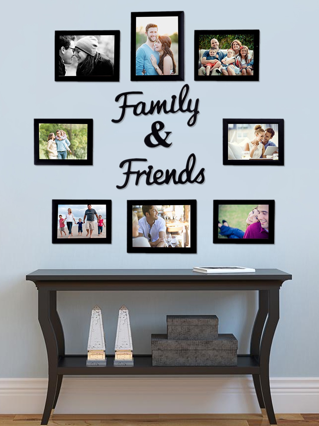 

Art Street Black Solid Set Of 8 Wall Photo Frames