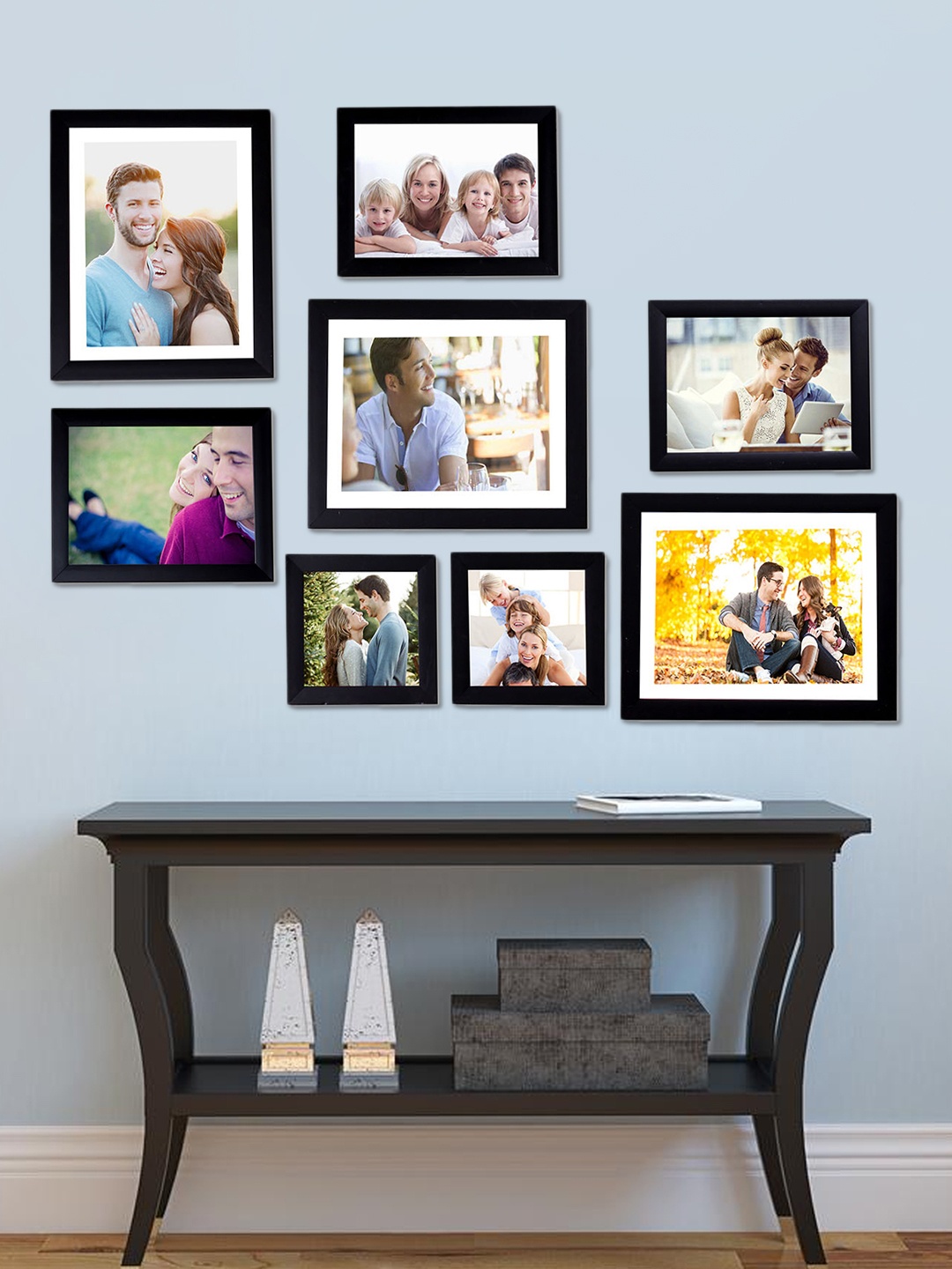 

Art Street Black Solid Set Of 8 Wall Photo Frames