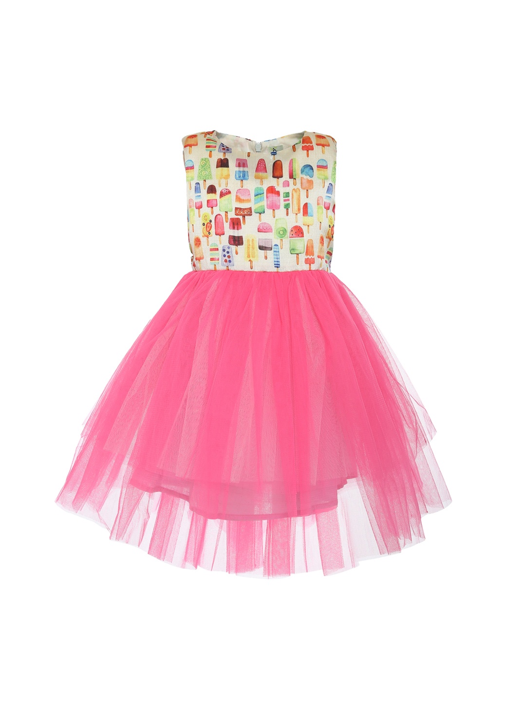 

A Little Fable Girls Pink Printed Fit and Flare Dress