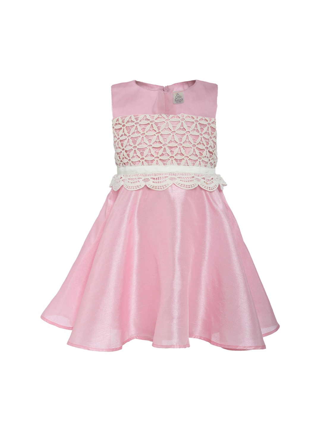 

A Little Fable Girls Pink Solid Fit and Flare Dress