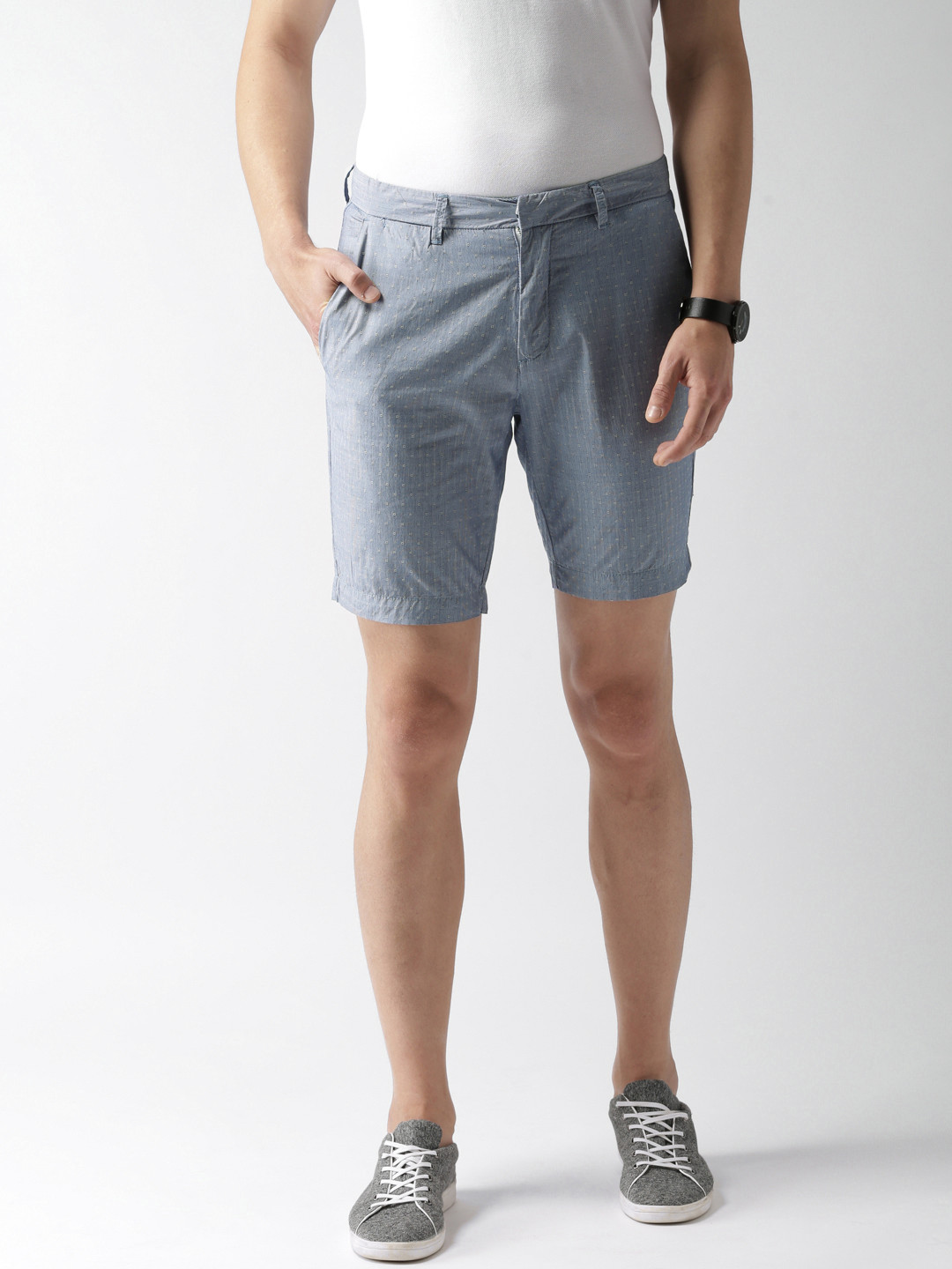 

Celio Men Blue Printed Regular Fit Shorts