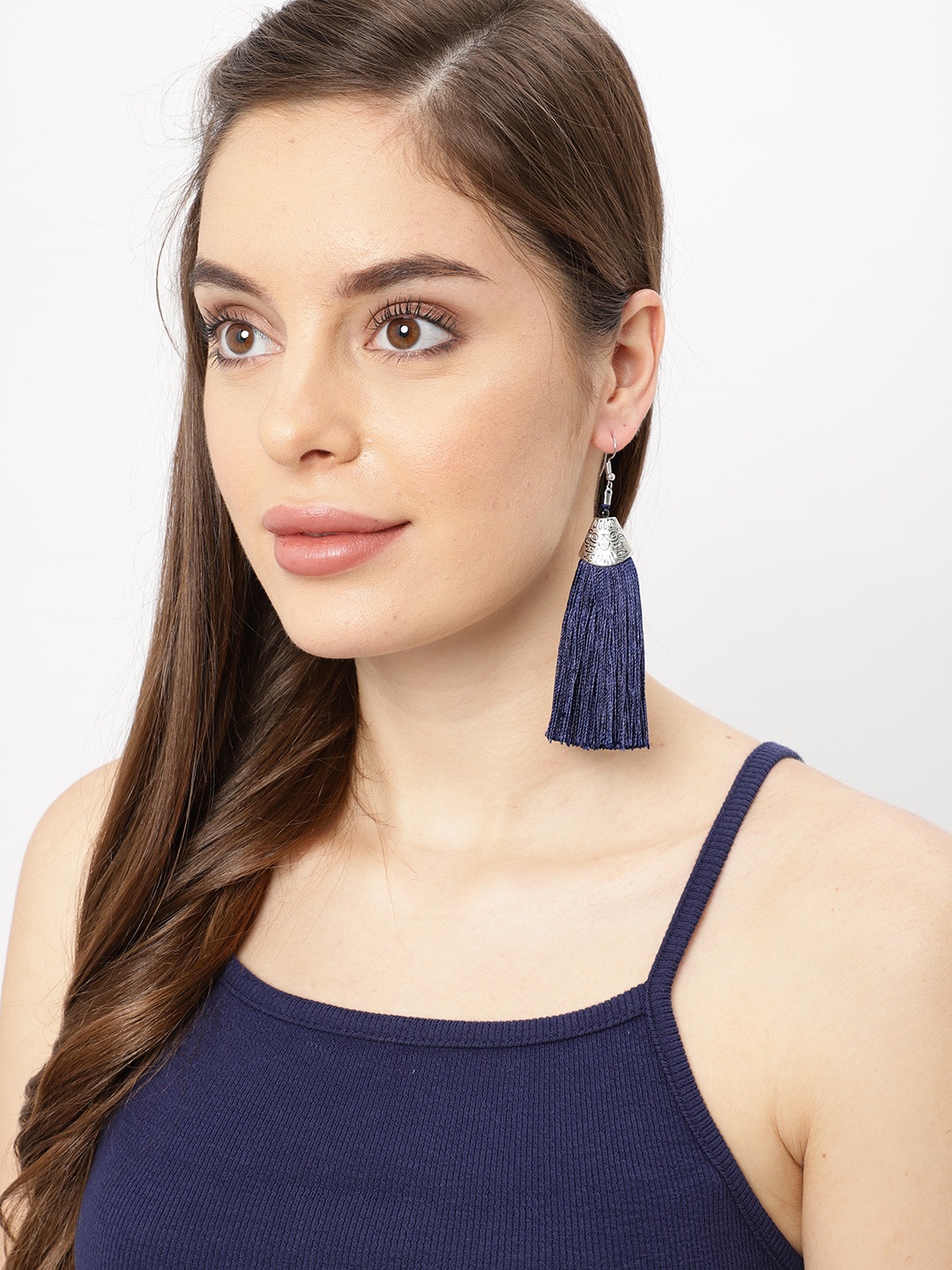 

Ayesha Blue Contemporary Tassel Drop Earrings