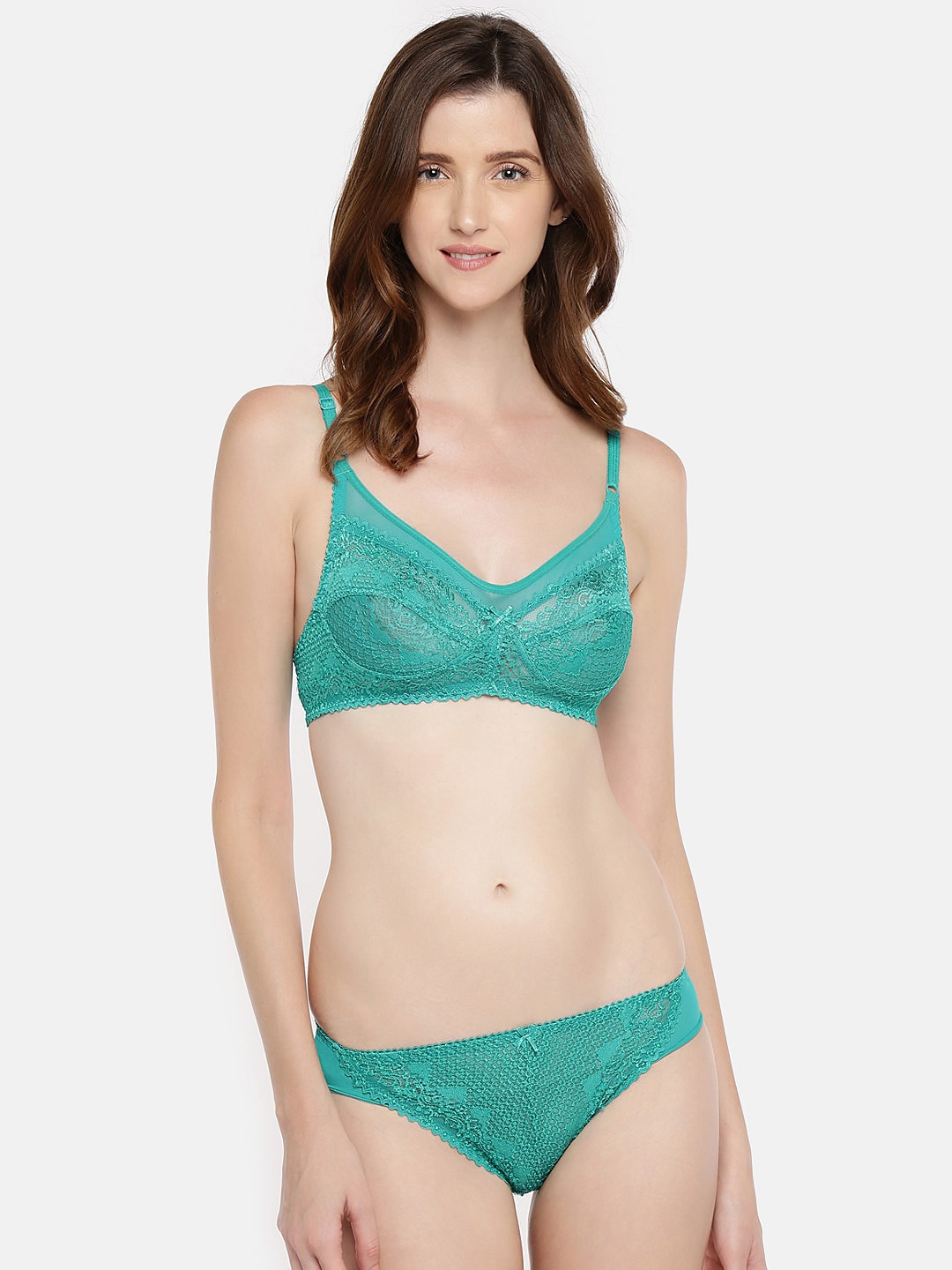 

Lady Love Sea Green Self Design Lingerie Set LLSET4052