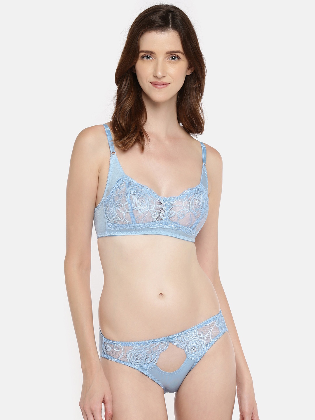 

Lady Love Blue Self-Design Lingerie Set LLSET4054