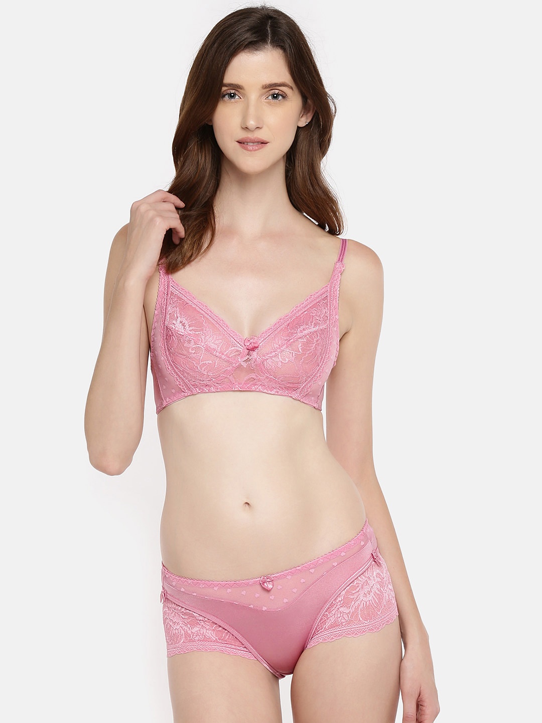

Lady Love Pink Lace Lingerie Set LLSET4053