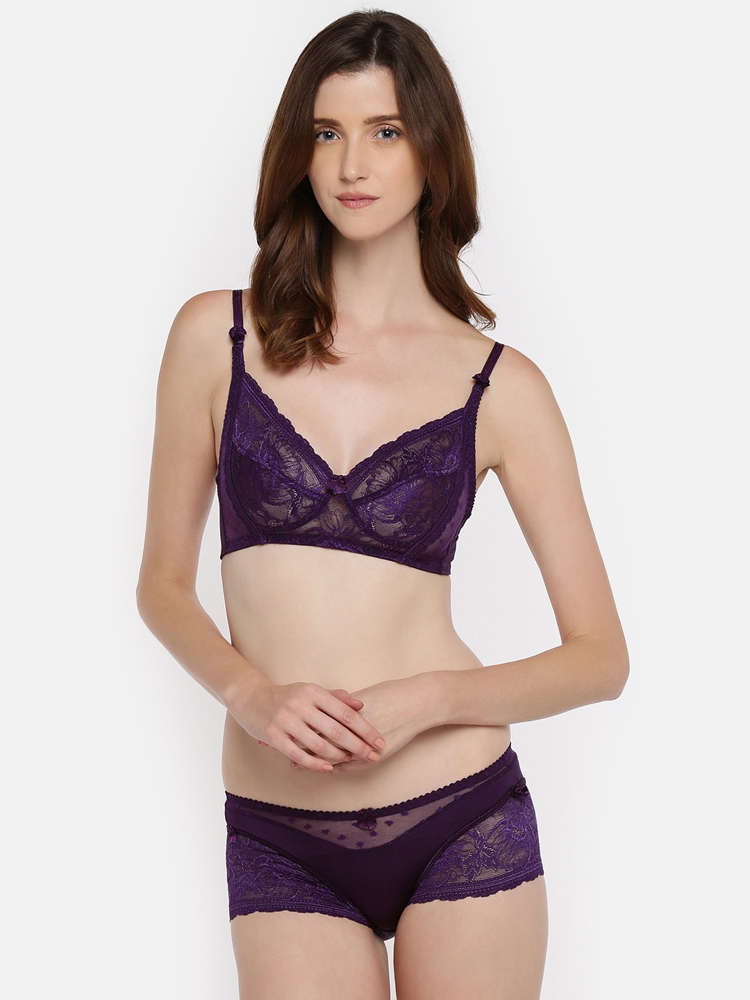 

Lady Love Purple Lace Lingerie Set LLSET4053