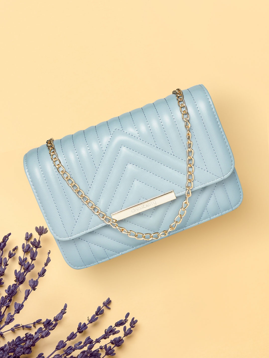 

DressBerry Blue Quilted Sling Bag