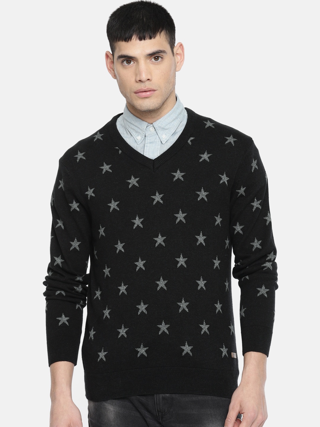 

U.S. Polo Assn. Men Black Printed Pullover