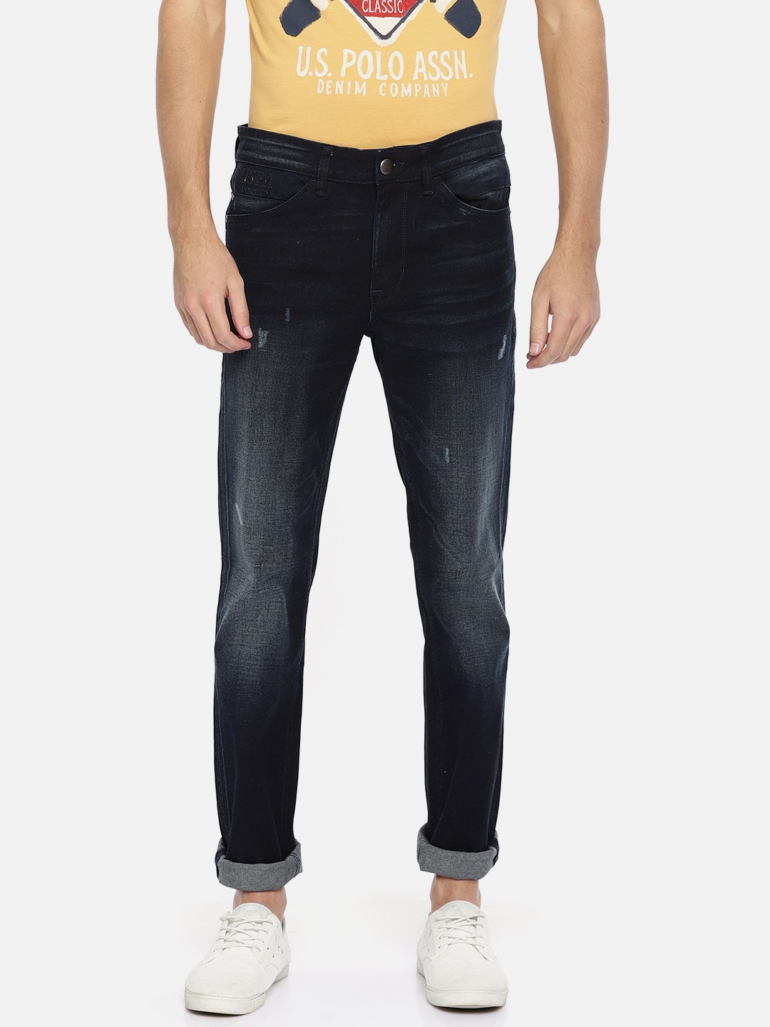 

U.S. Polo Assn. Denim Co. Men Blue Skinny Fit Mid-Rise Mildly Distressed Stretchable Jeans