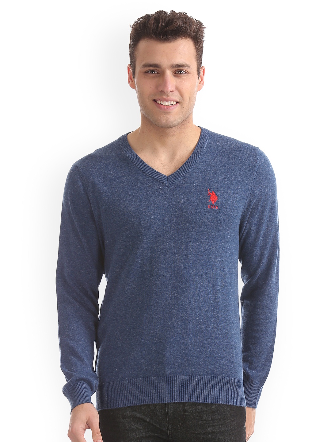 

U.S. Polo Assn. Men Blue Solid Sweater
