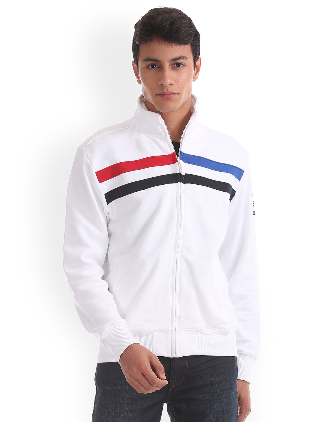 

U.S. Polo Assn. Men White Solid Hooded Sweatshirt