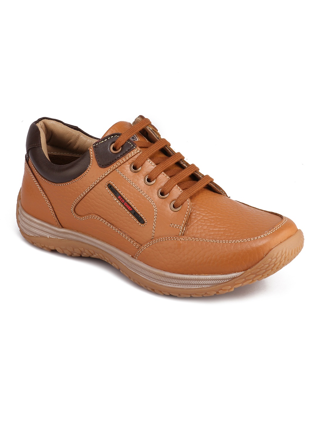 

Red Chief Men Tan Brown Real Leather Sneakers