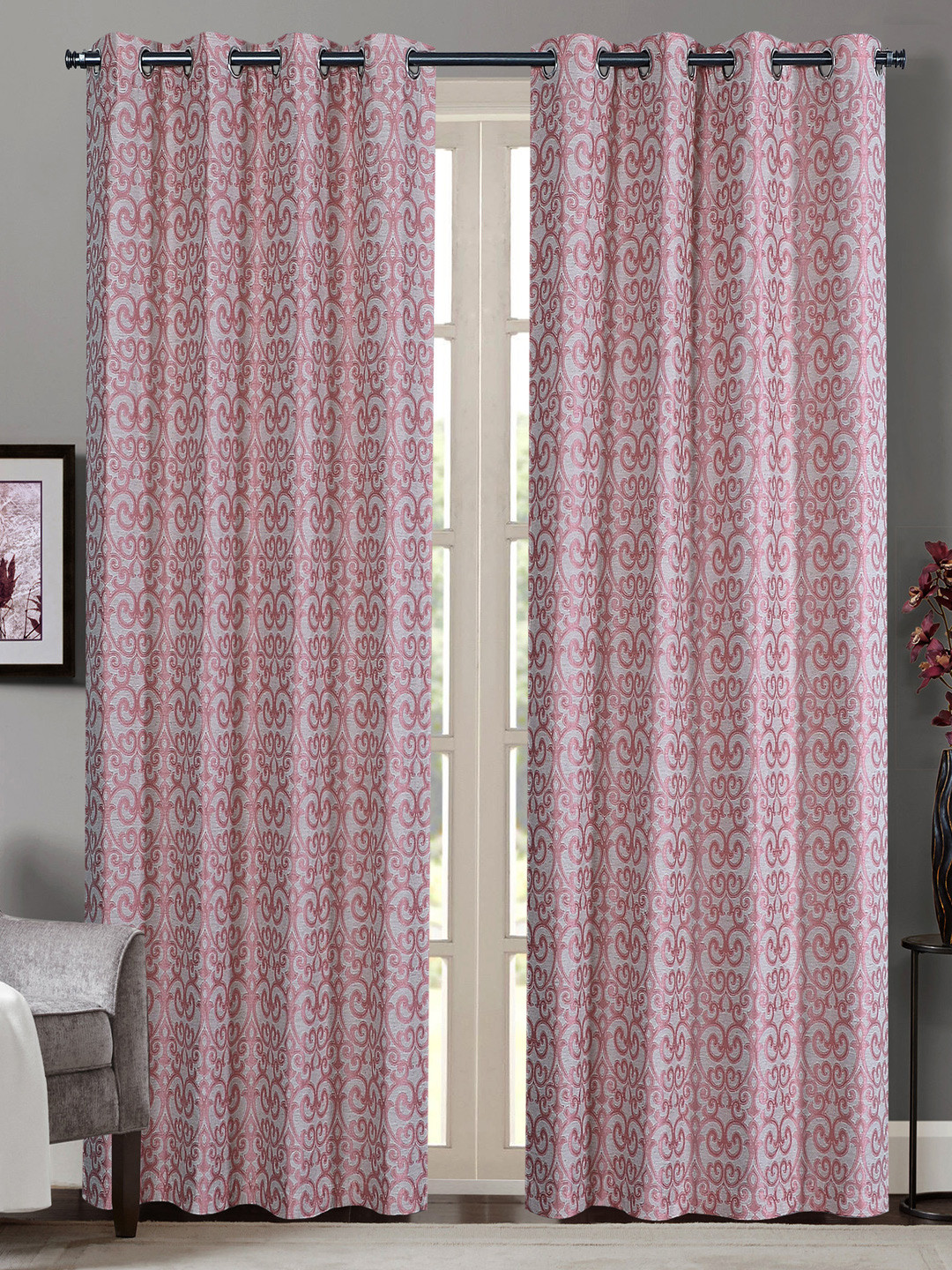 

Deco Window Set of 2 Door Curtains, Pink