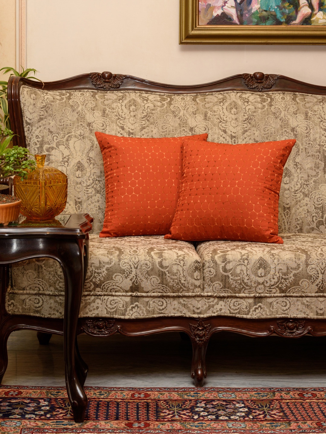 

THE CUSHION PROJECT Rust Set of 2 Geometric Square Cushion Covers