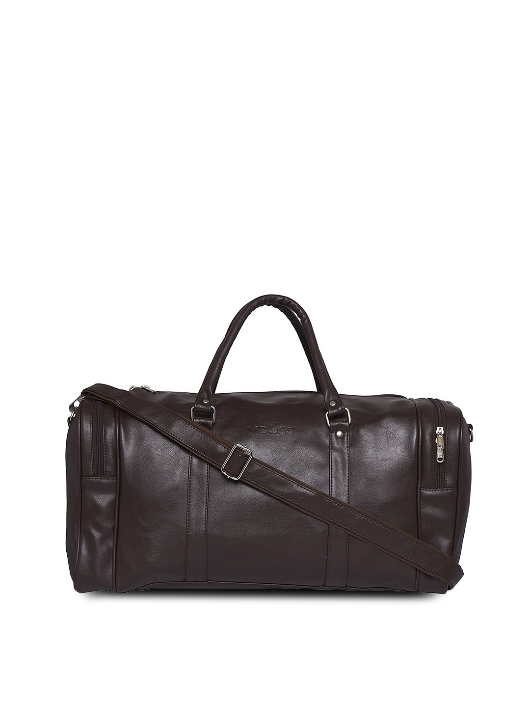 

MBOSS Unisex Brown Faux Leather Medium Duffel Bag