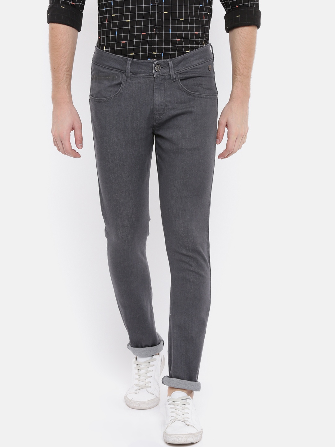 

Wrangler Men Grey Skinny Fit Low-Rise Clean Look Stretchable Jeans
