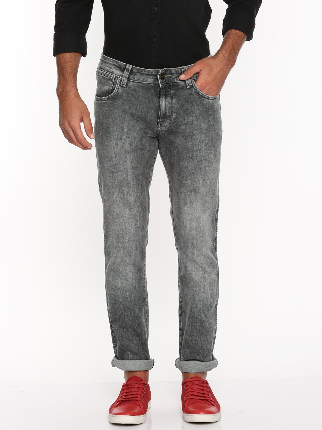 

Wrangler Men Grey Skanders Slim Fit Low-Rise Clean Look Stretchable Jeans