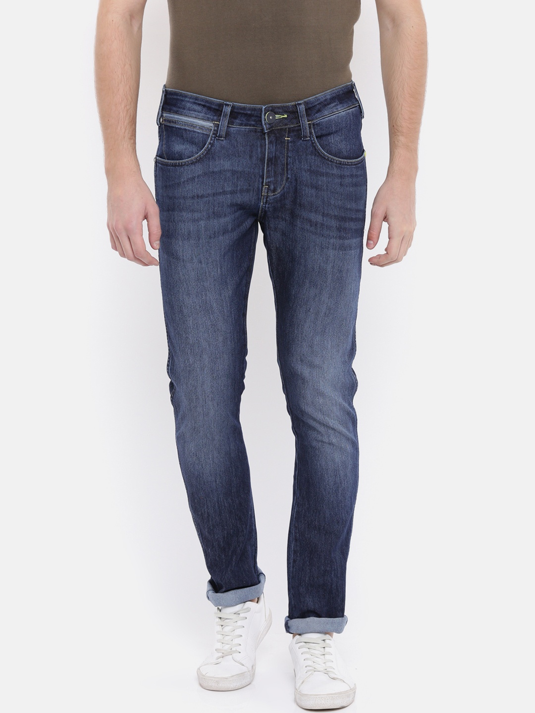 

Wrangler Men Blue Vegas Skinny Fit Low-Rise Clean Look Stretchable Jeans