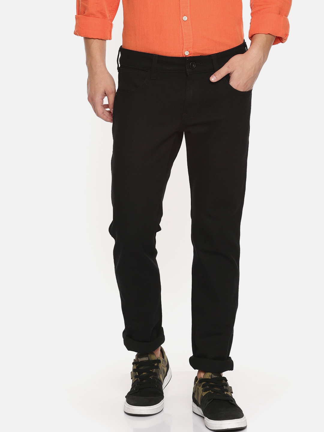 

Wrangler Men Black Skanders Slim Fit Low-Rise Clean Look Stretchable Jeans
