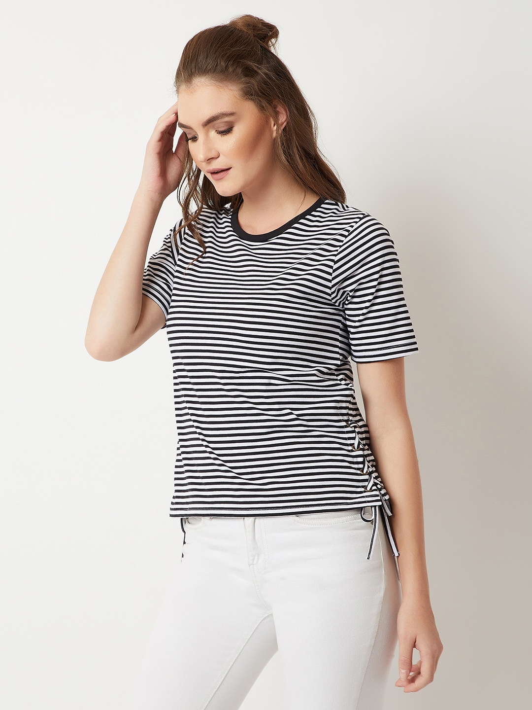 

Miss Chase Women Black Striped Top