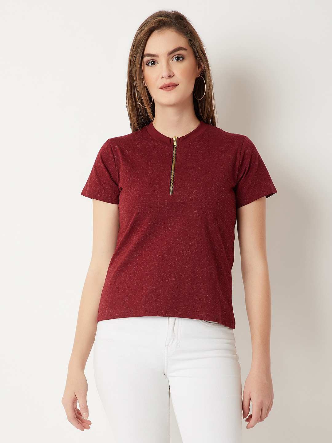 

Miss Chase Women Maroon Printed Top