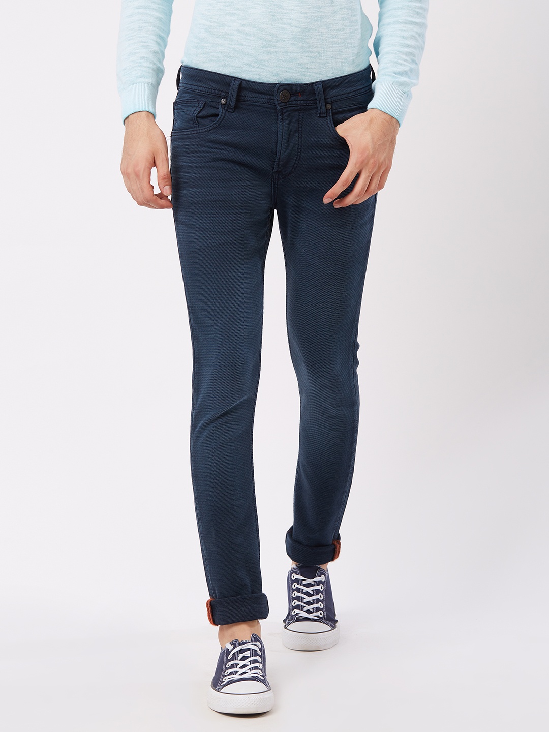 

Killer Men Blue Bron Slim Fit Mid-Rise Clean Look Stretchable Jeans