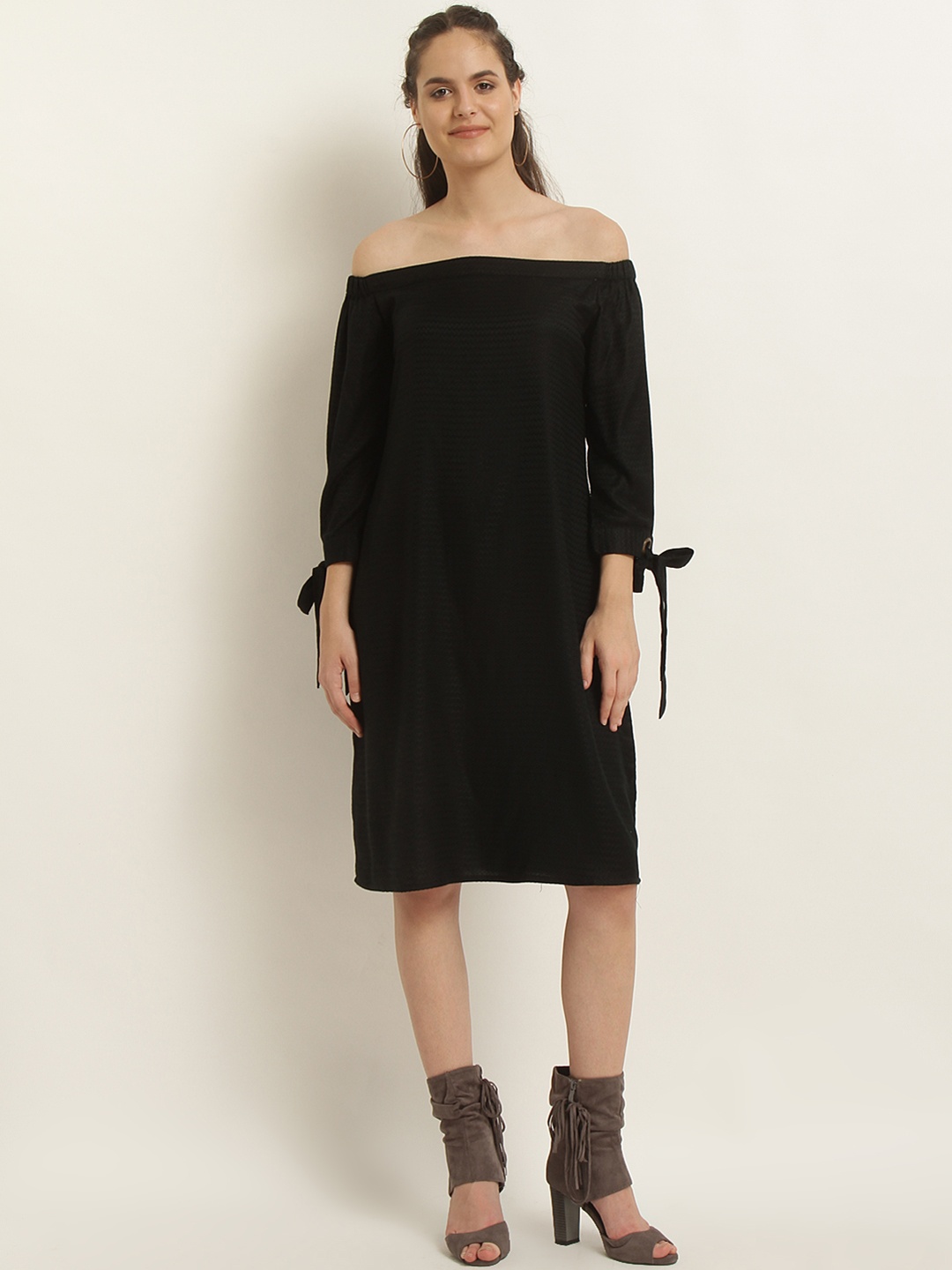 

Marie Claire Women Black Solid A-Line Dress