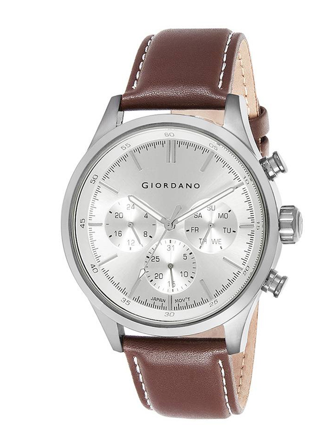 

GIORDANO Men Brown Multifunctional Watch 1907-05, Silver