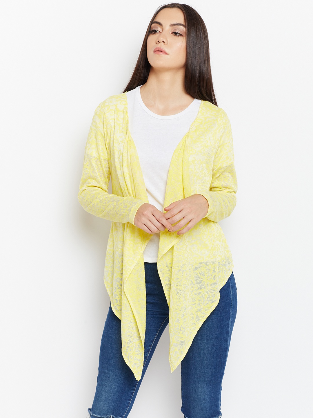 

WISSTLER Yellow Burnout Patterned Shrug