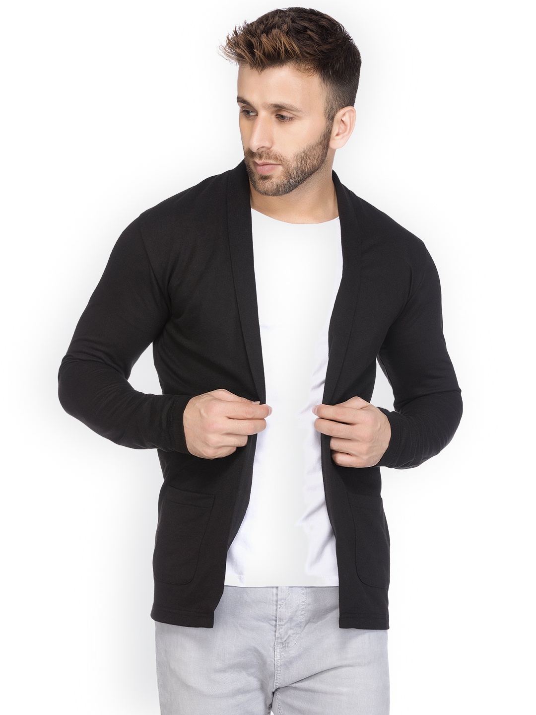 

Tinted Men Black Solid Front-Open