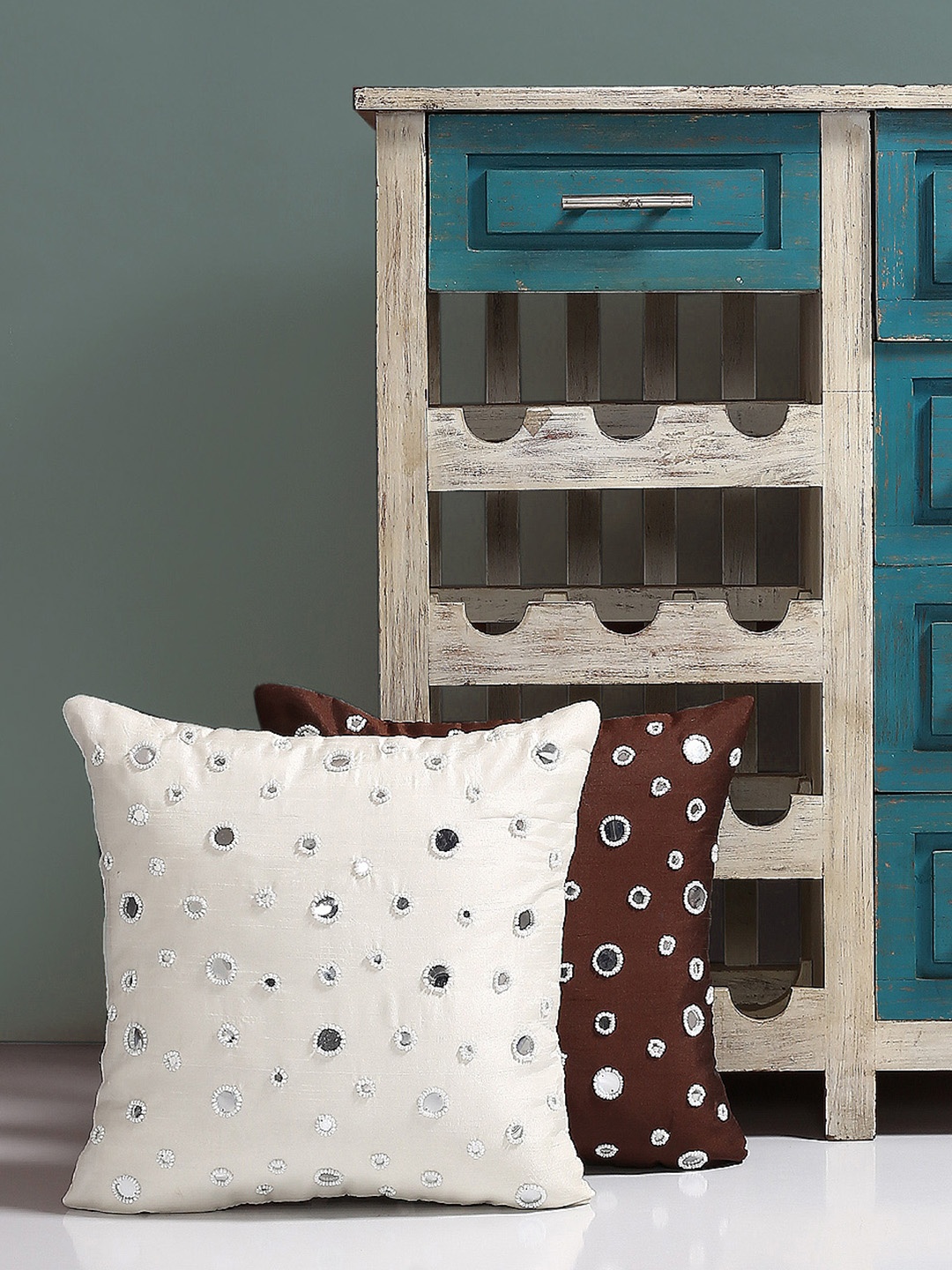 

Alina decor 40.6 cm x 40.6 cm Set of 2 Cushion Covers, Brown