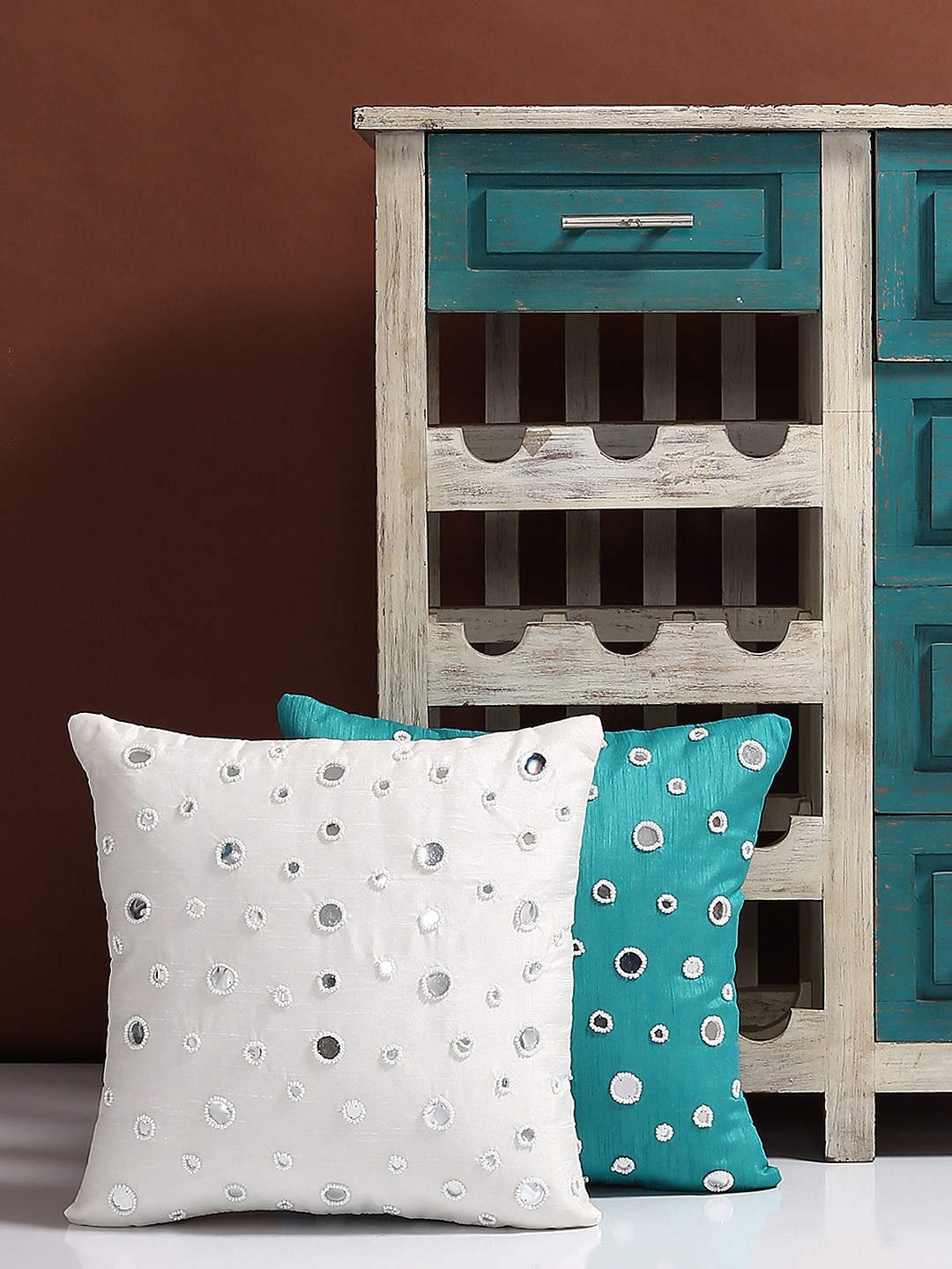 

Alina decor 40.6 cm x 40.6 cm Set of 2 Cushion Covers, White