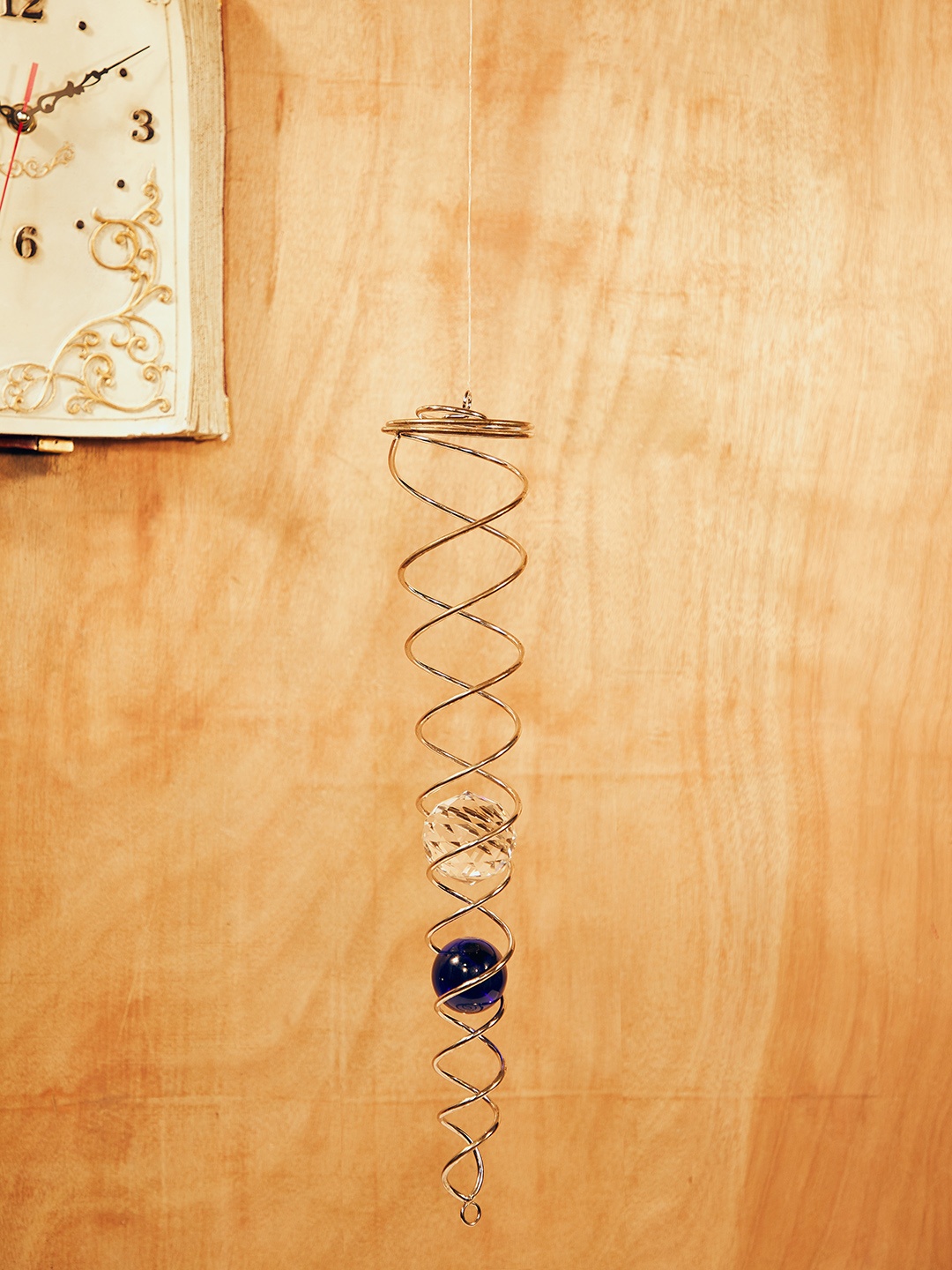 

OddCroft Silver-Toned & Blue Metallic Spinner Windchime
