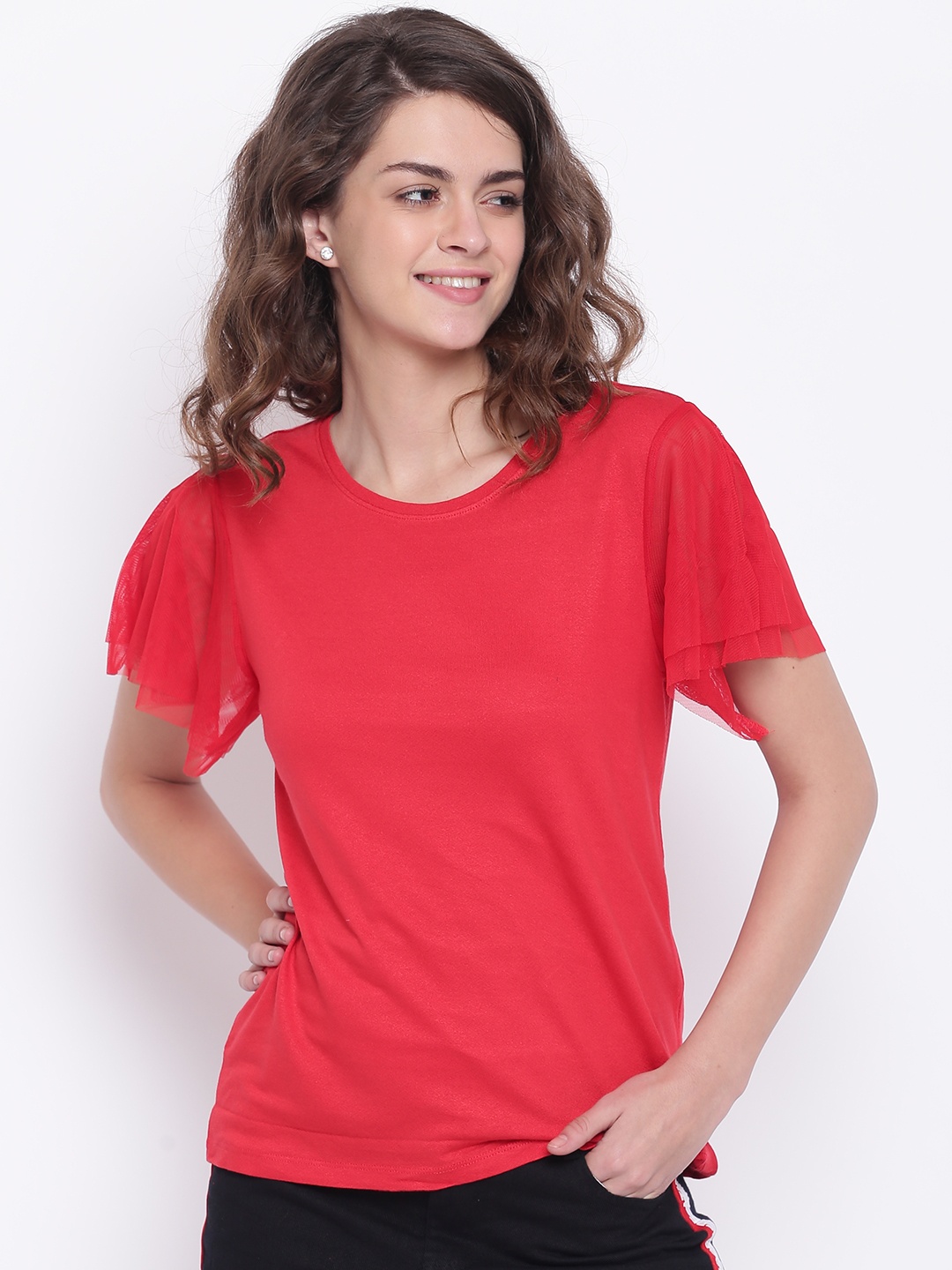 

ONLY Women Red Solid Top