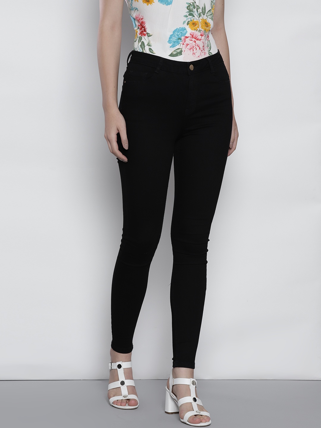 

DOROTHY PERKINS Women Black Regular Fit Mid-Rise Clean Look Stretchable Jeans
