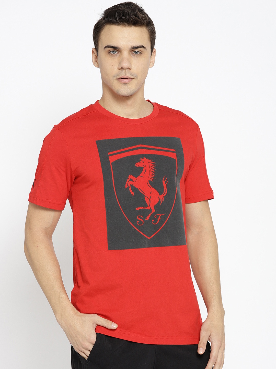 

Puma Red Ferrari Big Shield Printed Pure Cotton MSP T-shirt