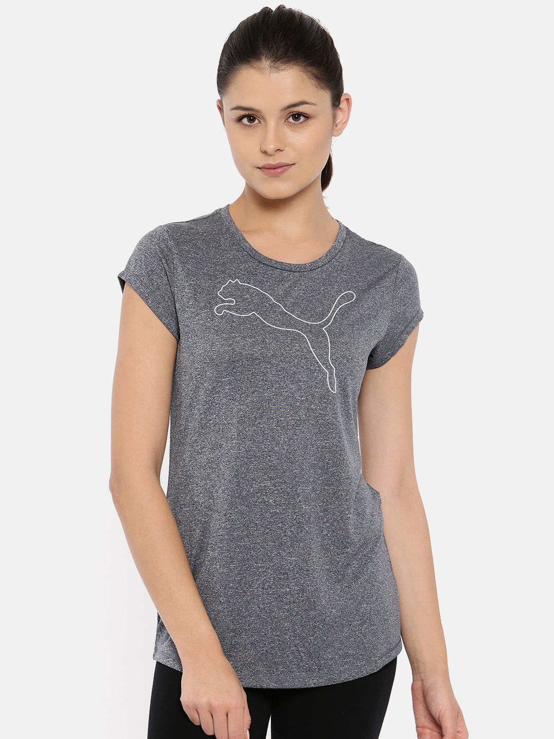 

Puma Women Grey ELEVATED ESS Cat Heather T-Shirt