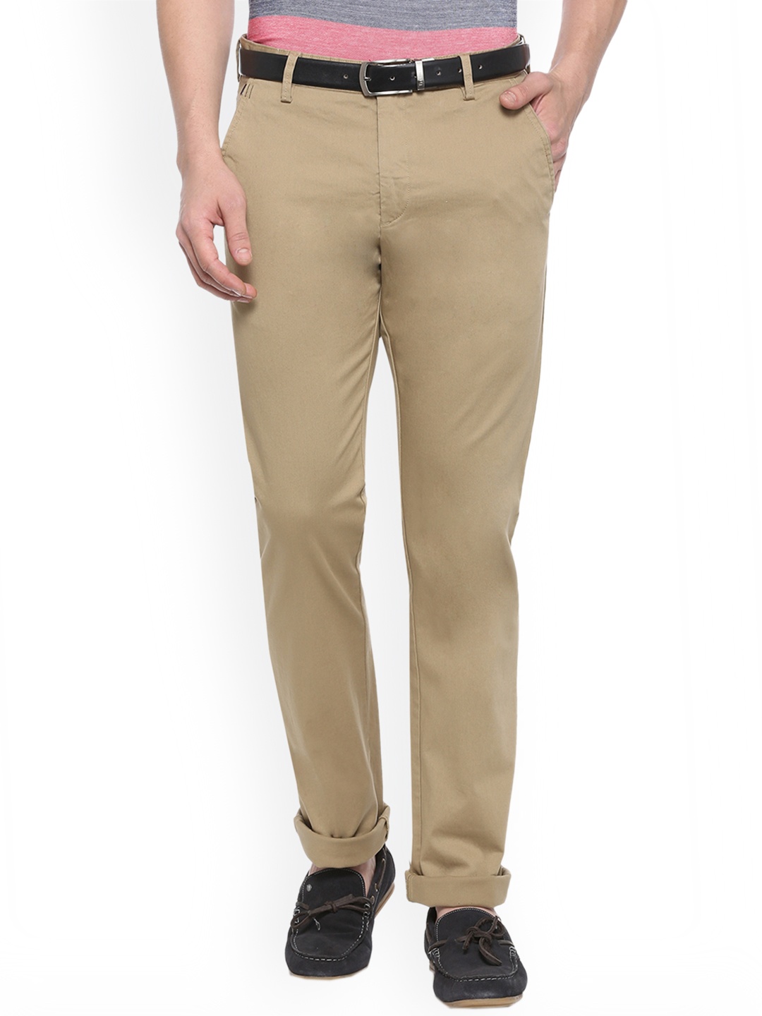 

Allen Solly Men Khaki Regular Fit Solid Regular Trousers