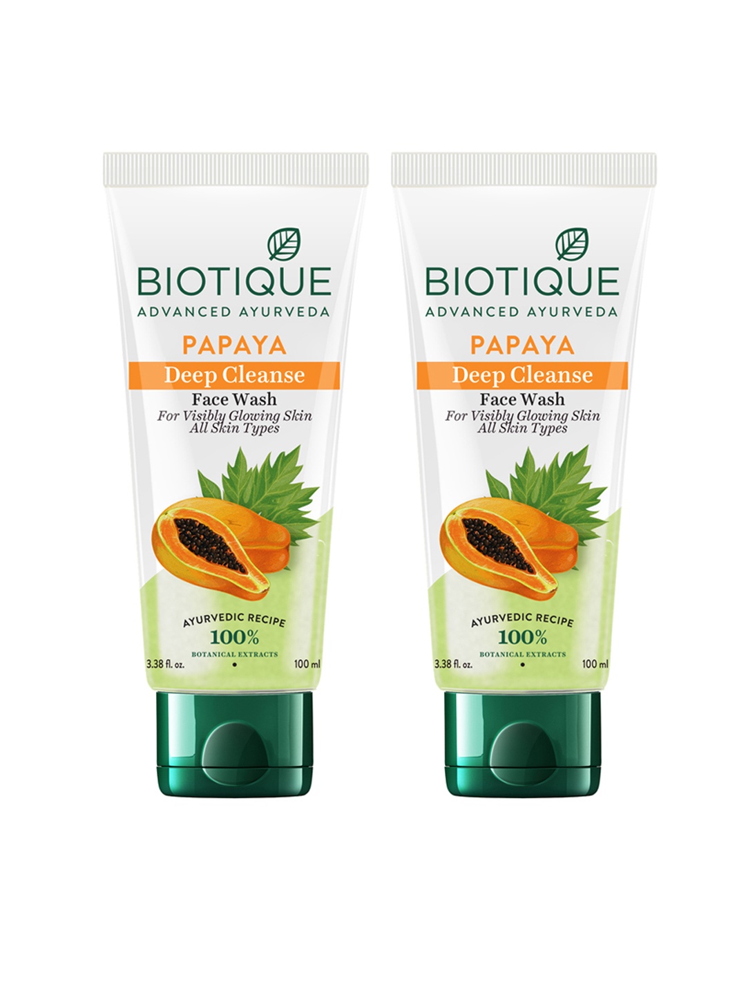 

Biotique Pack of 2 Advanced Ayurveda Exfoliating Scrub Wash 100 ml, White