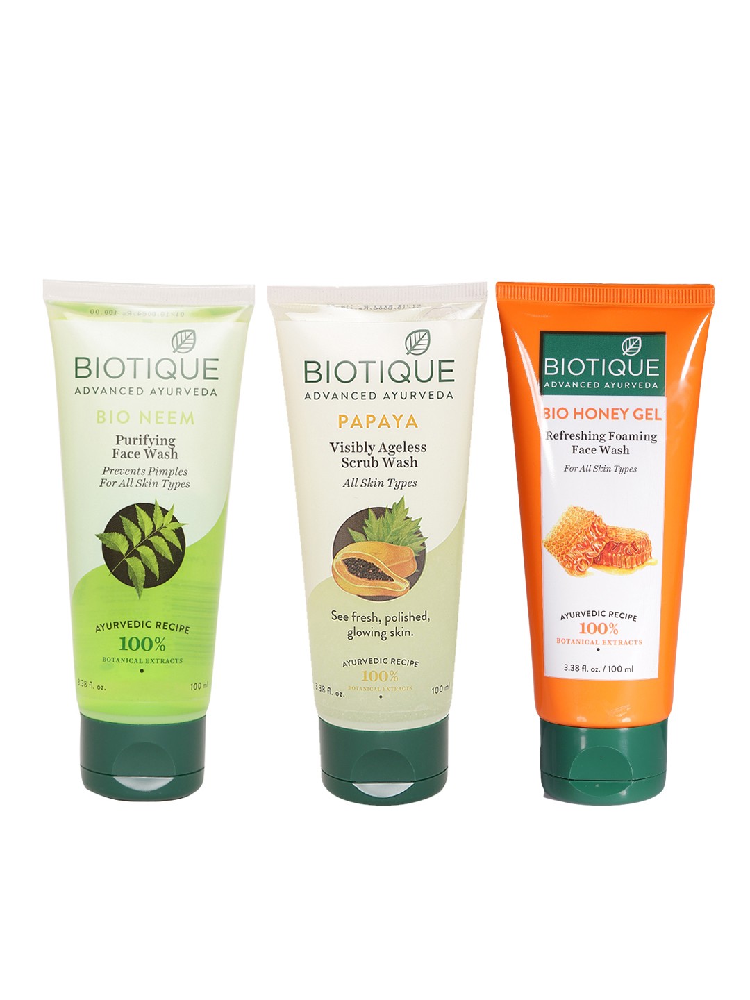 

Biotique Unisex Set of 3 Face Wash, White