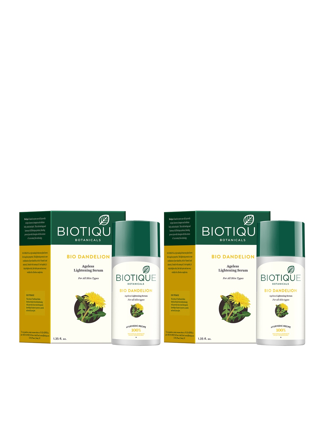 

Biotique Dandelion Anti Ageing Serum Duo, White